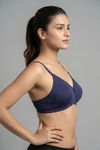 Zivame Essentials Double Layered Non Wired Full Coverage T-Shirt Bra - Deep Cobalt — thumbnail 5